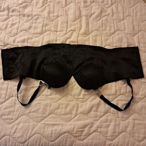 Privilegio Bustier Evening Top Women's 44 Medium M Black Designer Luxury Formal